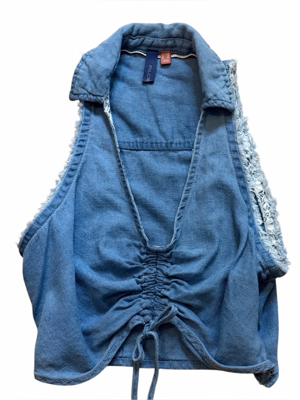 Pilcro Denim Ruched Top - Picture 4 of 6